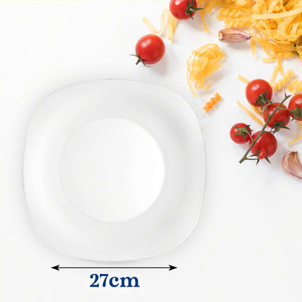 Piatto Piano Parma Ø27Cm, Bianco, Set 6Pz, Vetro Opale Temperato, Resistente A Urti E Alte Temperature, Adatto A Microonde, Per Secondi E Antipasti Bormioli Rocco