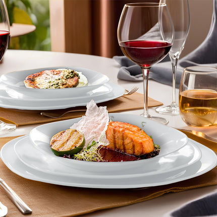 Piatto Piano Parma Ø27Cm, Bianco, Set 6Pz, Vetro Opale Temperato, Resistente A Urti E Alte Temperature, Adatto A Microonde, Per Secondi E Antipasti Bormioli Rocco