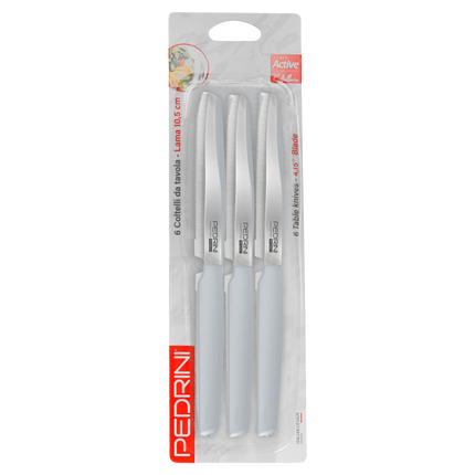 Pedrini Coltelli Da Tavola Conf. 6 Pz. Set Di Coltelli Per La Tavola In Diversi Colori Pedrini