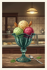 Coppa Gelato Vetro Ottanio: Design Vintage