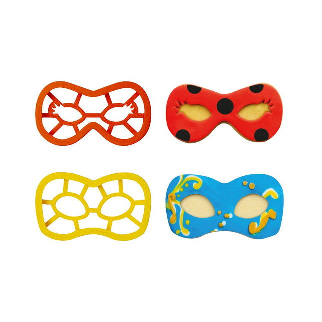 Set 2 Tagliapasta Maschere Carnival In Plastica – Forme Divertenti Per Biscotti A Tema Carnevale, Ideali Per Feste E Attività Creative