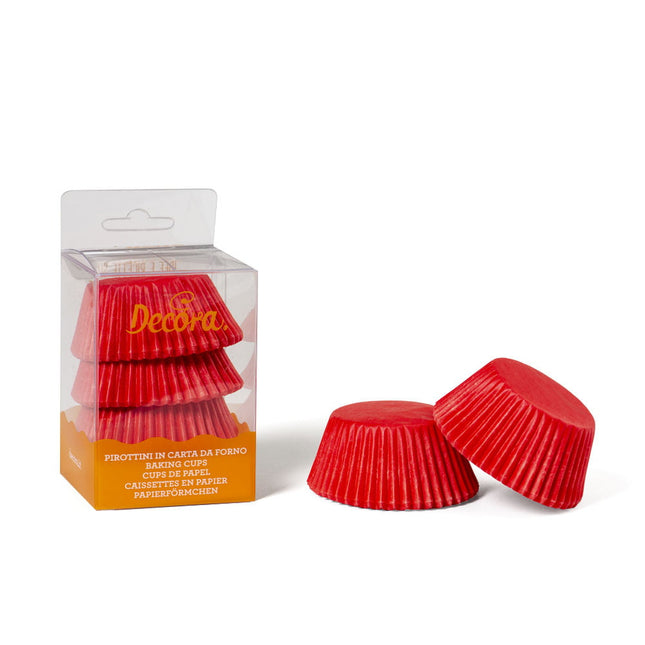 Pirottini Confezione 75 Pezzi Cm.5X3,2H Rossi Cupcake Mini-Torta Pasticcini Decora Muffin Dolcetti
