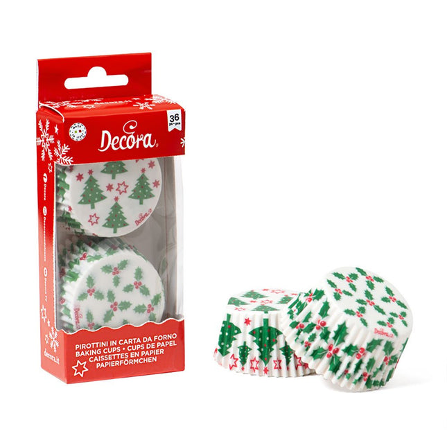 Pirottini Confezione 36 Pezzi Holly &Amp; Tree Cm.5X3,2 Decora Muffin