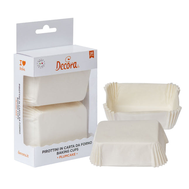 Pirottini Confezione 36 Pezzi Cm.8X5X3,2H Bianchi Decora Plumcake Dolcetti