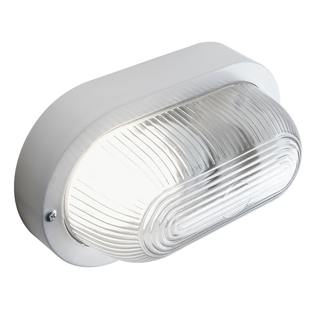 Plafoniera Applique Lampada Luce Ovale Per Muro Parete Soffitto E27 Bianca 40W