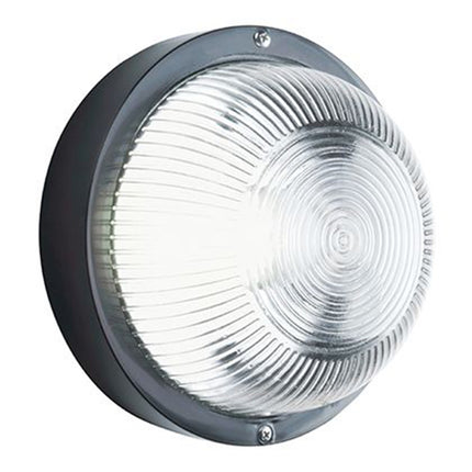 Sovil Plafoniera Applique Rotonda In Resina Ø 18,5×9,5H Cm Nero 40W