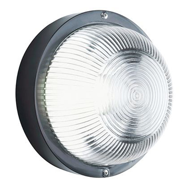 Sovil Plafoniera Applique Rotonda In Resina Ø 18,5×9,5H Cm Nero 40W