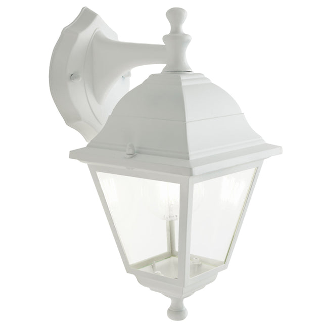 Sovil Applique Lanterna Lampada a Parete Discendente in Alluminio Verniciato con Classe IP43 Bianco Sovil