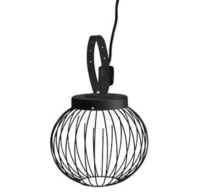 Sovil Lampada Sospensione e Applique 20W Led 4000K Lanterna Da Parete 'Cage' Sospensione Nero Sovil