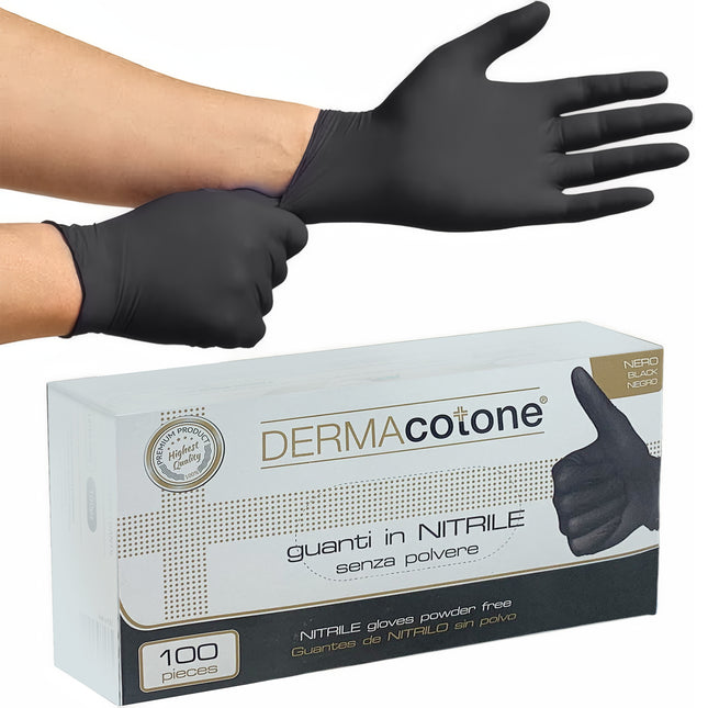 Guanti in Nitrile Neri Premium Senza Polvere - Monouso, Latex Free (100/300/600pz) D&D Casalinghi