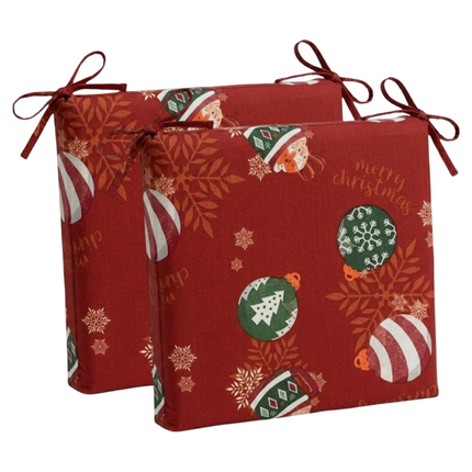 Gemitex Cuscino Nuvola Natalizio Set 2 Pz - Coprisedia 38x38x5 cm in Cotone e Poliestere Made in Italy - Dis. 1881 Tutto Tutto Meno Meno®