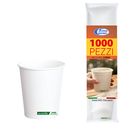 Bicchieri di Carta Monouso Termici per Bevande Calde e Fredde 210 ml 1000 pz I CasaAmici