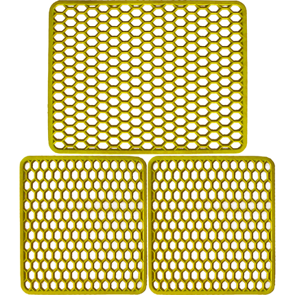 Set Tappetini Per Lavello In Gomma Giallo 1 Scolapiatti 2 Fondo Lavello Antimuffa Resistente Made In Italy