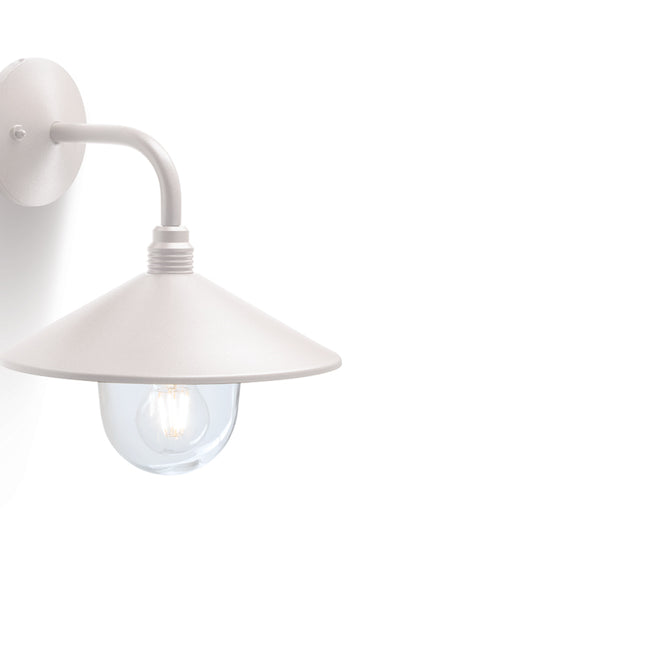 Sovil Applique da Esterno SPECTRE® Media E27, Struttura in Alluminio Pressofuso, Diffusore in Vetro Trasparente, 286x330 mm Bianco Sovil