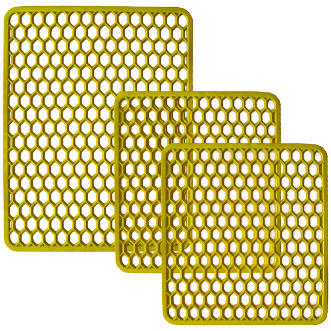 Set Tappetini Per Lavello In Gomma Giallo 1 Scolapiatti 2 Fondo Lavello Antimuffa Resistente Made In Italy