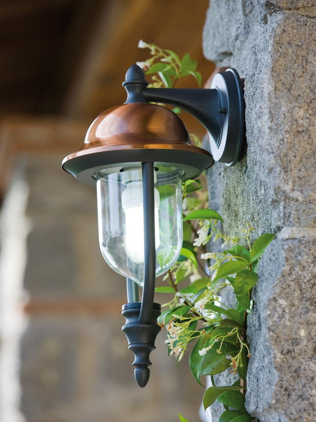 Sovil Applique In Basso E27 Linea Rustica Colore Grigio/Rame Sovil