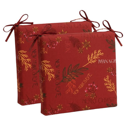 Gemitex Cuscino Nuvola Natalizio Set 2 Pz - Coprisedia Elegante 38x38x5 cm Capodanno in Cotone e Poliestere Made in Italy - Dis. 1882 Tutto Tutto Meno Meno®