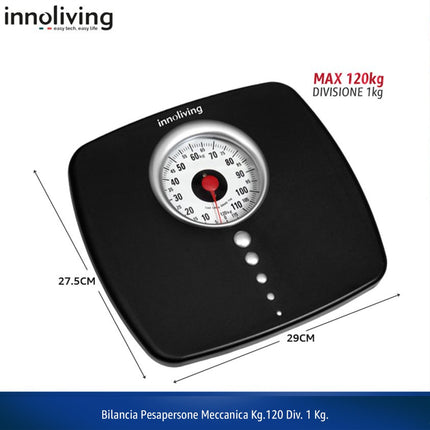 Innoliving Bilancia Pesapersone Meccanica Analogica | Antiscivolo Max 120kg Innoliving