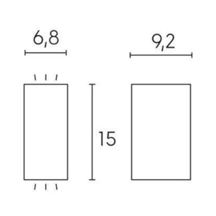 Plafoniera Applique Verticale In Alluminio Luce Lampadina Gu10 Acciaio 35W