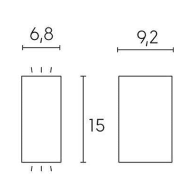 Plafoniera Applique Verticale In Alluminio Luce Lampadina Gu10 Acciaio 35W Sovil