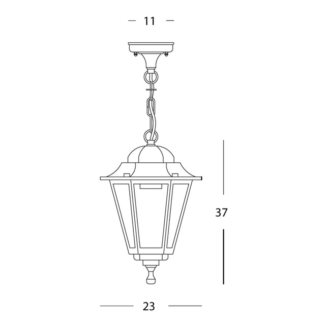 Lanterna Con Catena Retrò Lampada Vintage Per Illuminazione Grande E27 Nero 100W