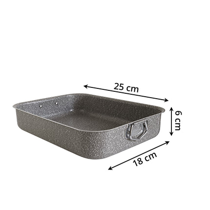 Teglia Lasagnera In Alluminio Antiaderente Cm.25X18X6H Con Maniglie Laterali - Bordo Alto, Cottura Uniforme E Lavabile In Lavastoviglie Pentalux