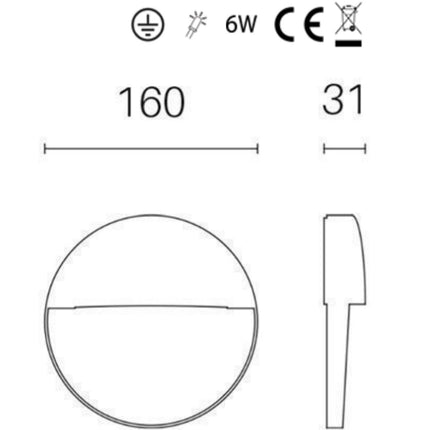 Sovil Applique Segna Passo LED 6W Luce Naturale 4000K per Illuminazione Interna Sovil