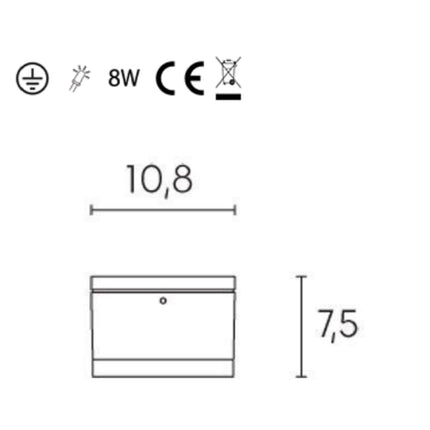 Sovil Punto Luce 8W Led 4000K Colore Grigio Linea Ring