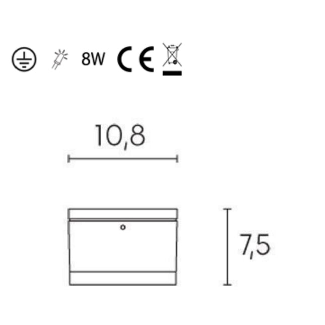 Sovil Punto Luce 8W Led 4000K Colore Grigio Linea Ring