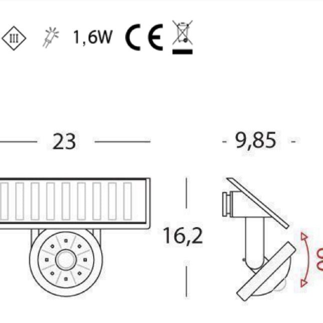 Sovil Applique Solare 1W Led 4000K