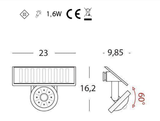 Sovil Applique Solare 1W Led 4000K Sovil