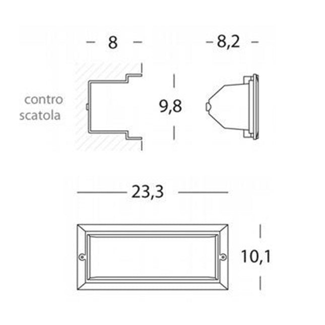 Faretti Segnapasso Luce Led Ad Incasso Per Parete Muro Ip54 Nero 40 W