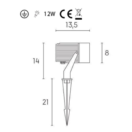 Sovil Faretto Con Picchetto Led 4000K Linea Ciak e Linea Tube Efficienza Luminosità