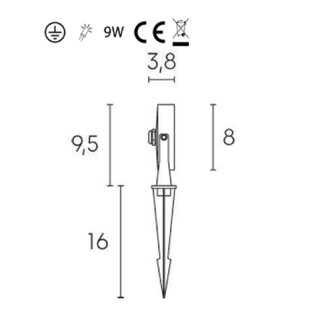 Sovil Faretto Con Picchetto Led 4000K Linea Ciak e Linea Tube Efficienza Luminosità