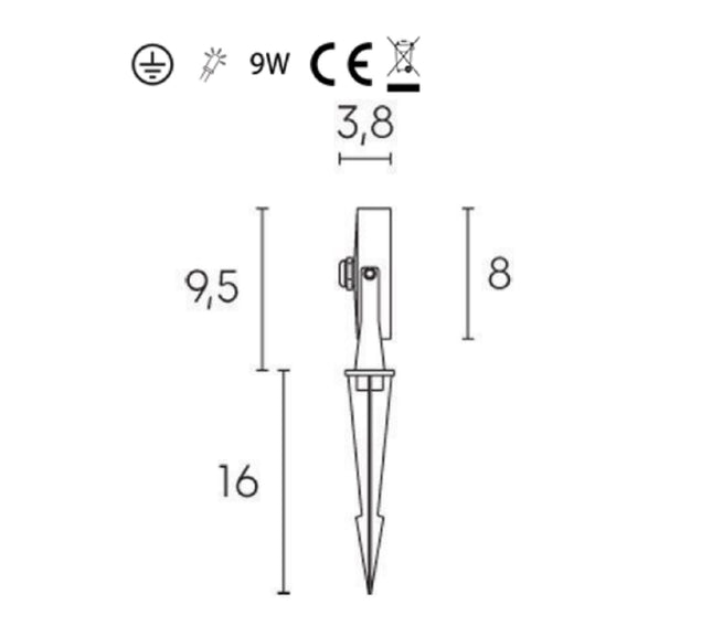 Sovil Faretto Con Picchetto Led 4000K Linea Ciak e Linea Tube Efficienza Luminosità Sovil