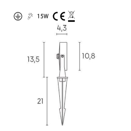 Sovil Faretto Con Picchetto Led 4000K Linea Ciak e Linea Tube Efficienza Luminosità