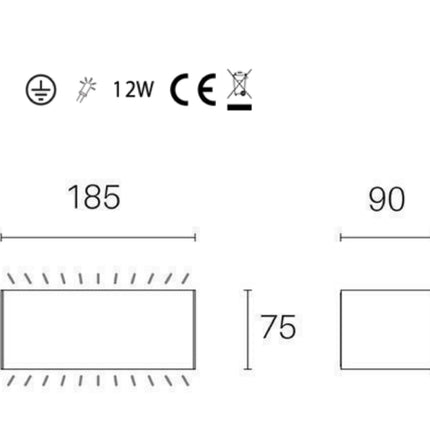 Sovil Applique 12W Led 4000K Colore Marrone Linea Box