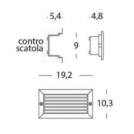 Faretti Segnapasso E Griglia Luce Led Da Incasso Parete Muro Ip54 Nero 40 W