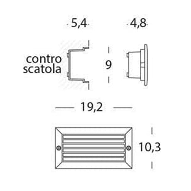 Faretti Segnapasso E Griglia Luce Led Da Incasso Parete Muro Ip54 Nero 40 W