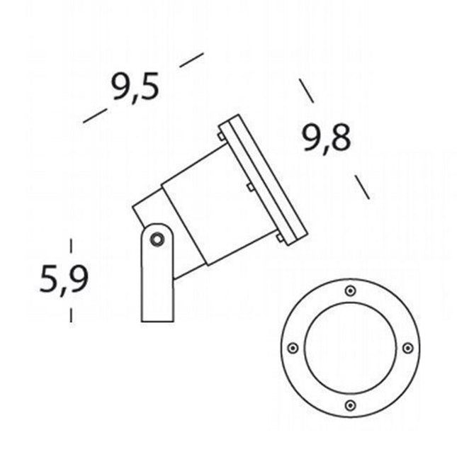 Faro Luce Faretto Illuminazione Direzionabile Da Giardino Esterni Gu10 50 W