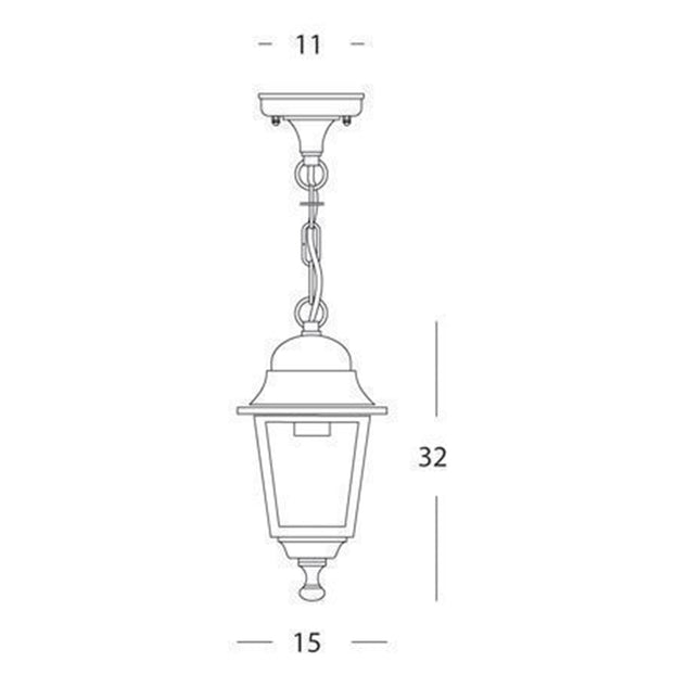 Lanterna Con Catena Lampada Per Illuminazione Da Esterni Giardino 60W Nero