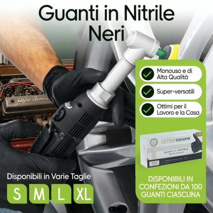 Guanti in Nitrile Neri Premium Senza Polvere - Monouso, Latex Free (100/300/600pz) D&D Casalinghi