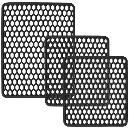 Set Tappetini Per Lavello In Gomma Nero 1 Scolapiatti 2 Fondo Lavello Antimuffa Resistente Made In Italy