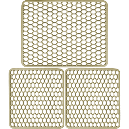 Set Tappetini Per Lavello In Gomma Avorio 1 Scolapiatti 2 Fondo Lavello Antimuffa Resistente Made In Italy