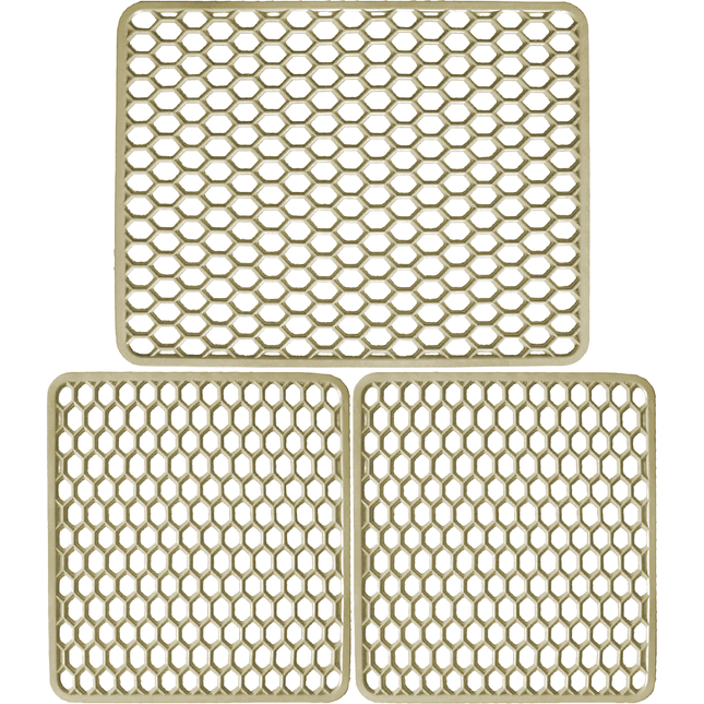Set Tappetini Per Lavello In Gomma Avorio 1 Scolapiatti 2 Fondo Lavello Antimuffa Resistente Made In Italy