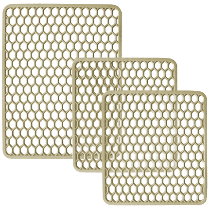 Set Tappetini Per Lavello In Gomma Avorio 1 Scolapiatti 2 Fondo Lavello Antimuffa Resistente Made In Italy
