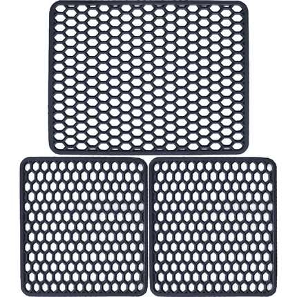Tappetini Cucina in Gomma Scolapiatti e Fondo Lavello Antimuffa Resistente Made in Italy Antracite Casalinghi Sicignano