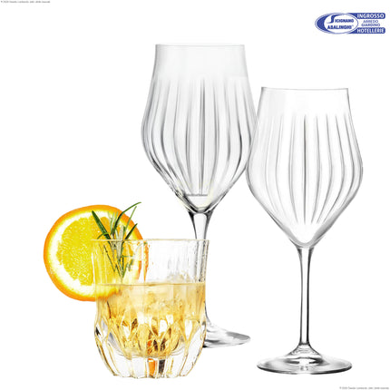 RCR Adagio & Timeless Set 18 Pezzi (Bicchieri 35 cl + Calici 65 cl e 45 cl) – Servizio Acqua, Vino e Cocktail in Cristallo Luxion®, Made in Italy RCR Cristallerie