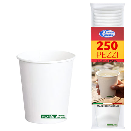 Bicchieri di Carta Monouso Termici per Bevande Calde e Fredde 300 ml 250 pz I CasaAmici