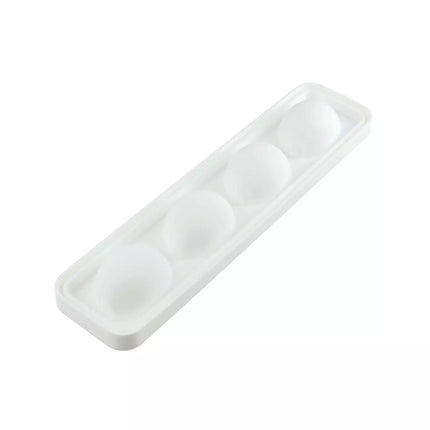 Silikomart Stampo in Silicone Limone 120 – 4 Monoporzioni 3D da 120 ml con Supporto in Plastica Bianco, 8,8x6,1x4,4 cm, Made in Italy Silikomart